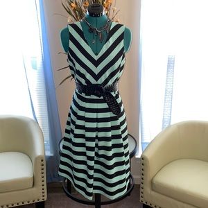 Shelby & Palmer | Striped Sleeveless Aline Dress